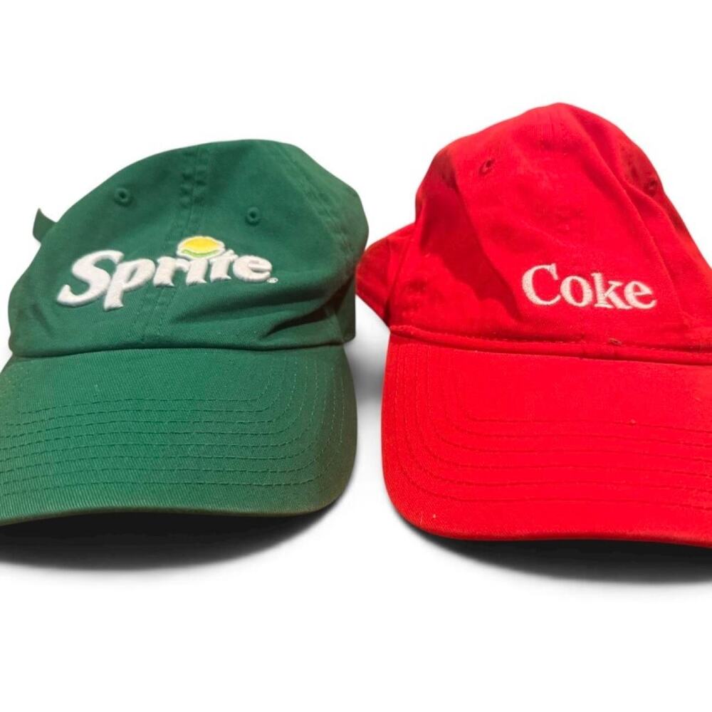 Coca-Cola & Sprite Logo Hat Bundle | Coke & Sprite Adjustable Dad Caps